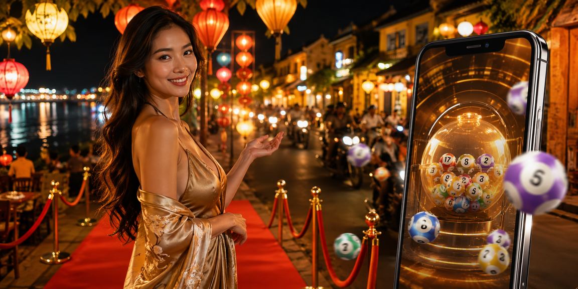 Người dùng thưởng thức xổ số lottery và cà phê buổi sáng tại Hội An