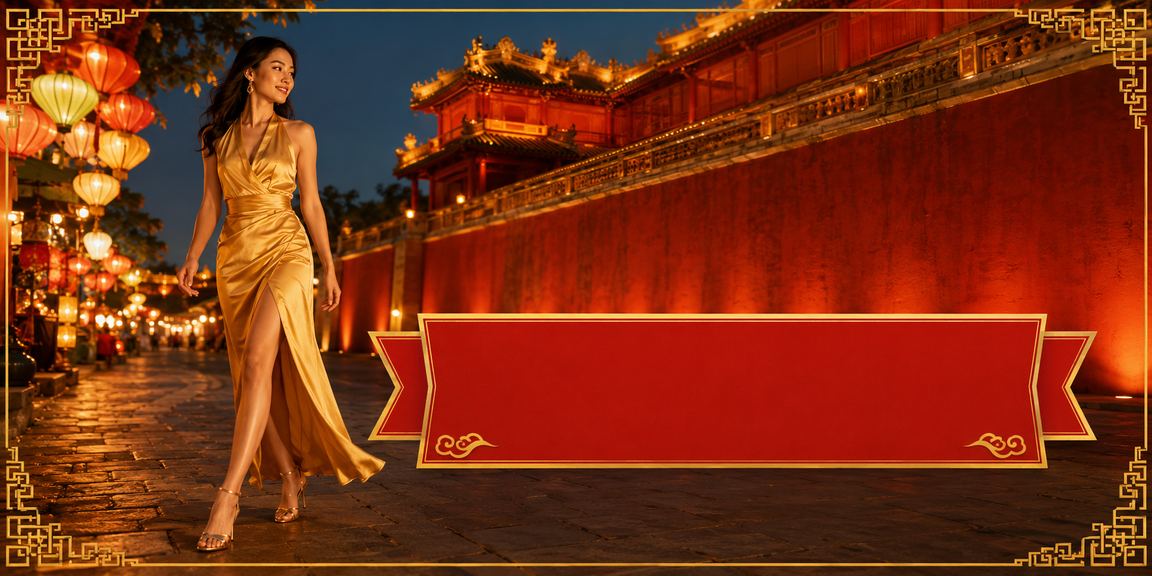 Không khí chợ đêm Huế với người dùng truy cập giải trí trực tuyến trên điện thoại