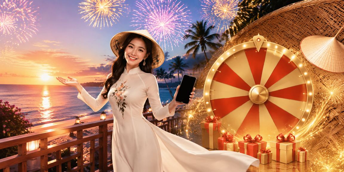 Bàn roulette casino với không gian sang trọng và nón lá Việt Nam tại Phú Quốc